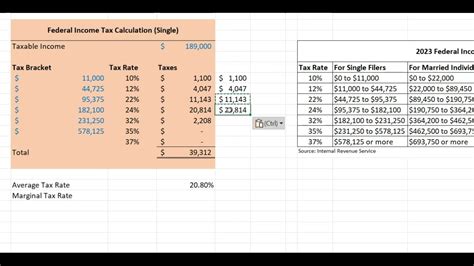 Calculating Federal Income Taxes Using Excel Tax Brackets