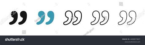 Double Quotation Sign Set Discussion Dialog Stock Vector Royalty Free