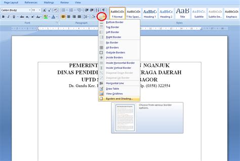 Cara Membuat Garis Kop Surat Di Microsoft Word Materi Kuliah