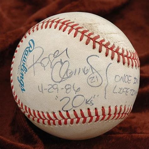 1986 Roger Clemens 20 Strikeout Game Used Baseball