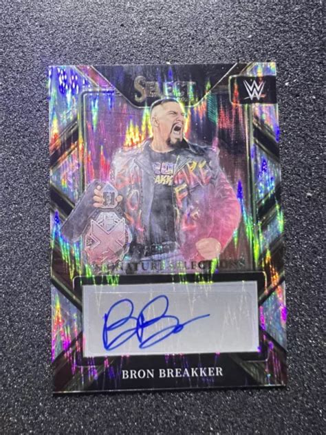 Panini Wwe Autograph Bron Breakker Select Silver Flash Autogramm