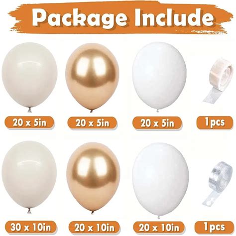 Hot Sale Retro Sand White Ballons Metal Gold Balloon Set Wedding