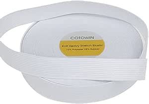 Amazon Cotowin Inch Wide White Heavy Stretch Knit Elastic