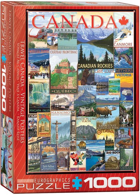 Puzzle Travel Canada Vintage Posters Eurographics 6000 0778 1000 Pieces