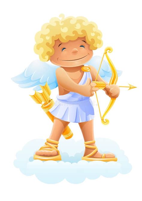 Cupid with bow and arrow stock vector. Image of shooting - 17908652