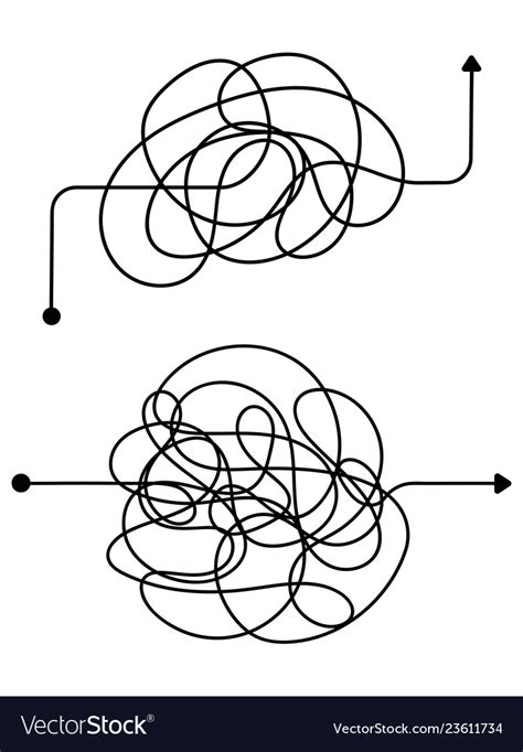 Confused Process Chaos Line Symbol Tangled Vector Image