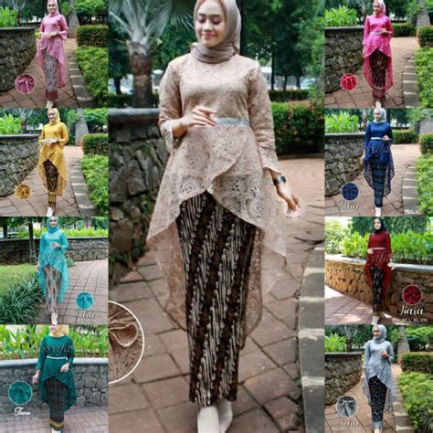 Jual Set Kebaya Pinguin Brokat Tiara Kebaya Modern 2 Kebaya Muslim