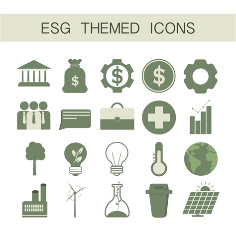 ESG themed icons. ESG environmental social and governance.Vector ...