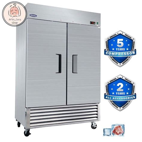 54 49 Cuft Commercial Double Doors Stainless Steel Reach In Commercial Freezer