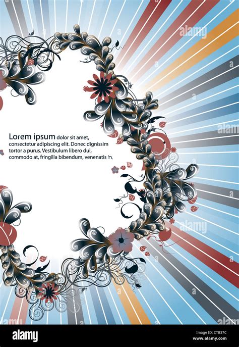 Retro Floral Frame Vector Illustration Stock Photo Alamy