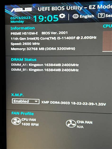 3200 MHz RAM ler XMP açılmasına rağmen 2400 MHz olarak gözüküyor