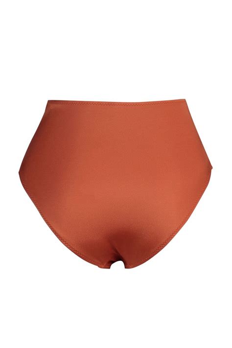 TRENDYOLMİLLA Kiremit Cut Out Pencereli Yüksek Bel Regular Core Bikini Altı TBESS BA Fiyatı