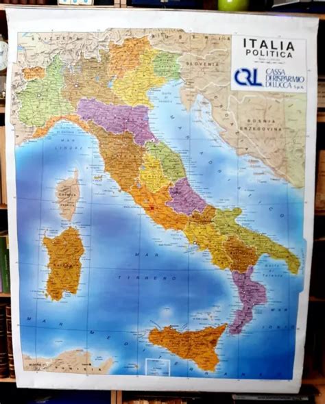 CARTA GEOGRAFICA VINTAGE Italia Politica E Fisica EUR 26 00 PicClick FR