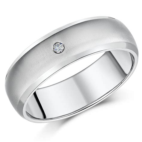 7mm Titanium Diamond Wedding Ring Band Titanium Rings At Elma Uk