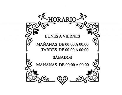 Vinilo Con Horario Personalizado Para Puertas De Tiendas Y Comercios