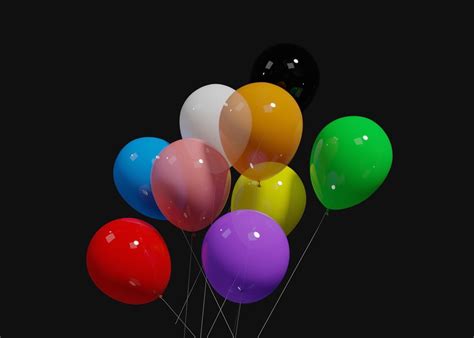 Balloons Colorful 3d Model Cgtrader