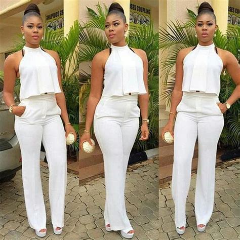 2016 New Summer Women White Pant Suit 2 Piece Set Women Sleeveless Halter Irregular Crop Top