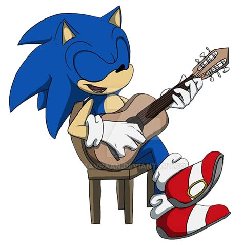 Sonic Playing Guitar By Zacktv321 On Deviantart