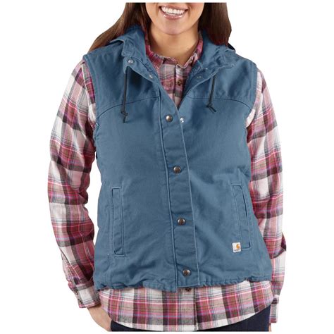 Womens Carhartt® Sandstone Berkley Hooded Vest 292796 Vests At Sportsmans Guide