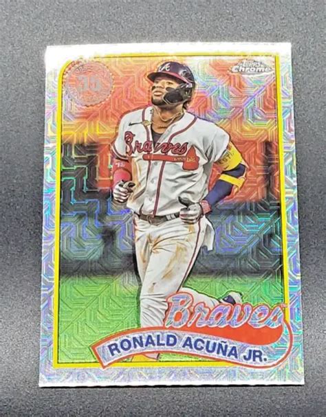 2024 TOPPS SERIES 1 RONALD ACUNA JR 1989 Chrome MOJO RÉFRACTOR Braves