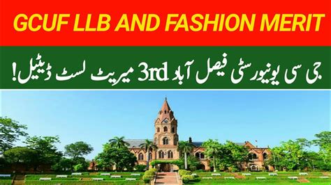 Gcuf Llb Merit List Gc University Faislabad Rd Merit List