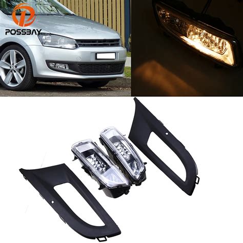 Possbay Halogen Car Front Fog Light Lamps For Vw Polo Mk5 6r6c 2009 2010 2011 2012 2013