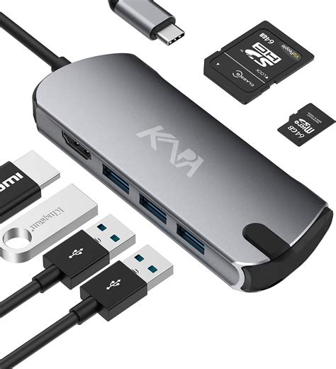 Kapa Usb C Type Hub In Adapter Aluminium Multi Port Dongle Type C