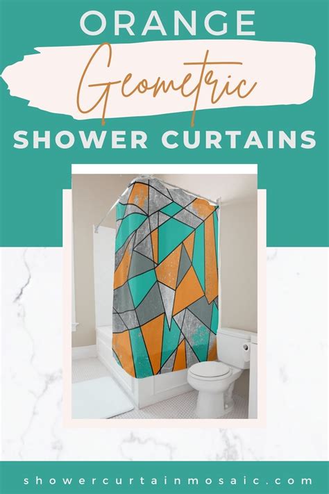 🔸 Orange Geometric Shower Curtains Shower Curtain Mosaic