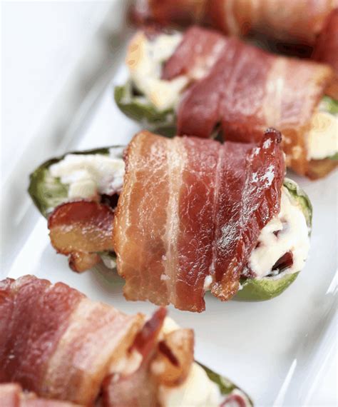 Bacon Wrapped Cream Cheese Stuffed Jalapeño Peppers