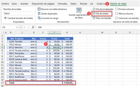 C Mo Agregar Una Fila Total O Subtotal A Una Tabla En Excel Automate