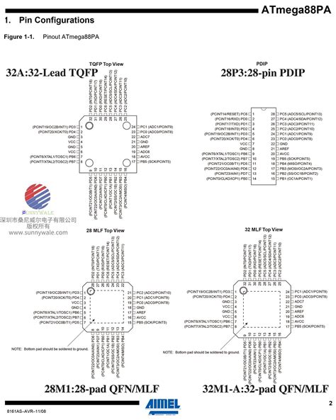 Atmega Pa Au Atmel Bit Avr Microcontroller With K Bytes In