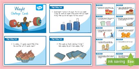 Kg To Grams Grams And Kilograms Challenge Cards