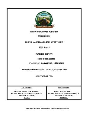 Fillable Online 22 RMLF SOUTH IMENTI Kenya Rural Roads Authority Fax