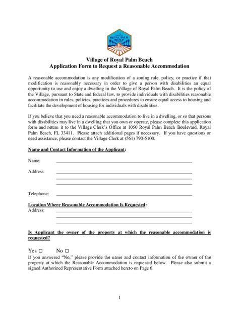 Fillable Online PDF Village Of Royal Palm Beach Application Form To