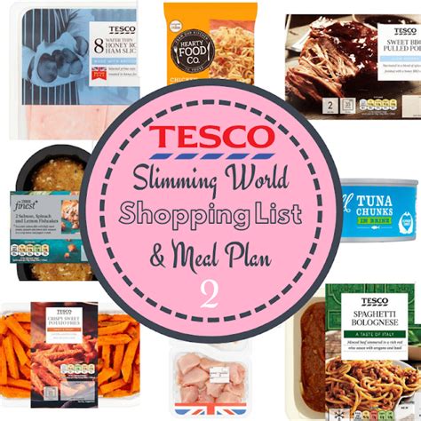 Day Slimming Friendly Meal Plan Shopping Lists For Aldi Asda