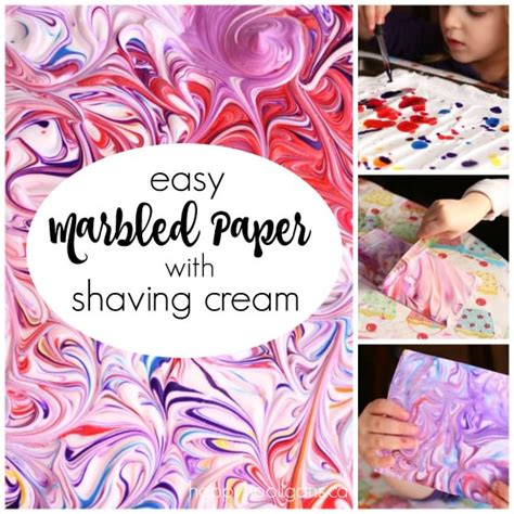 Diy Marbled Paper With Shaving Cream And Food Colour Happy Hooligans