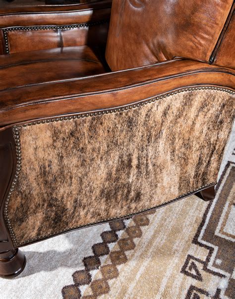 Traditional Western Leather Recliner Cowhide Adobe Interiors