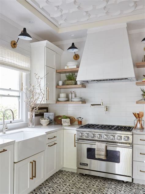 Cement Tile White Hood Kitchen Design Small Kitchen Inspirations