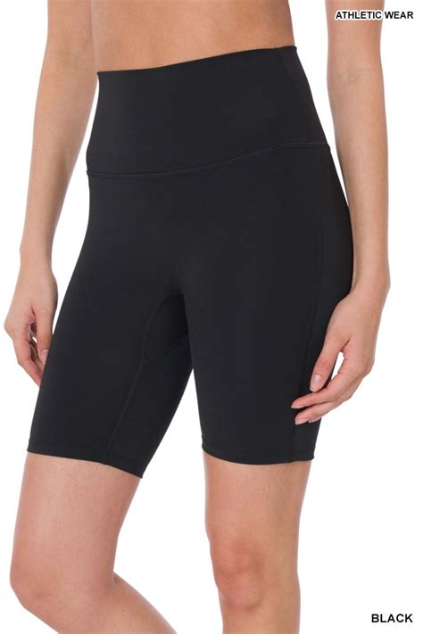 Zenana Women And Plus Athletic High Rise Wideband Workout Outseam Biker