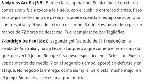 Daniel Osinaga On Twitter En Que Mundo Le Pones Un 8 A De Paul Y Un 5