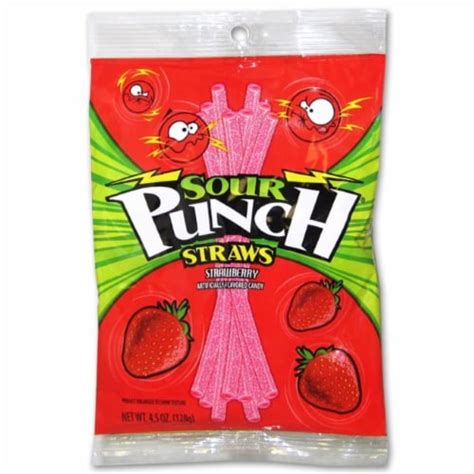 Sour Punch Bites Chewy Sour Strawberry Candies Pack Of 10 10 Pack