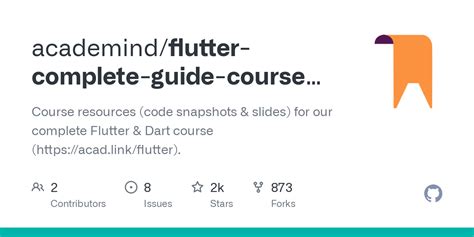 Flutter Complete Guide Course Resources Code Snapshots Flutter