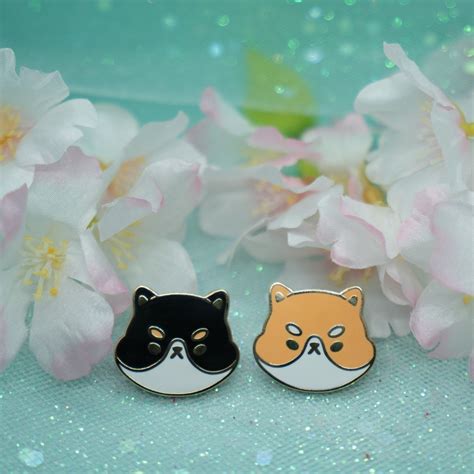 Kawaii Shiba Inu Enamel Pins Kawaii Mini Pins Tan Shiba Pin Cute Shiba