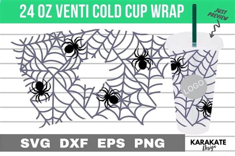 Spider Web 24 Oz Venti Hole Wrap SVG Graphic By KARAKATE Creative