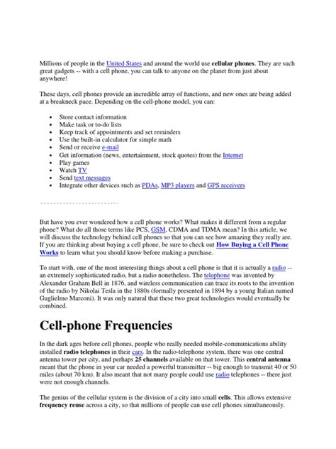 Cell Phone Frequencies United States Pdf Cellular Network Duplex Telecommunications