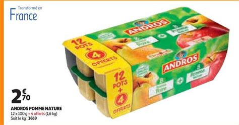 Promo Andros Pomme Nature Chez Auchan ICatalogue Fr