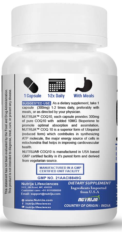 Buy Coq Mg Coenzyme Q Capsules In India Nutrija Supplement