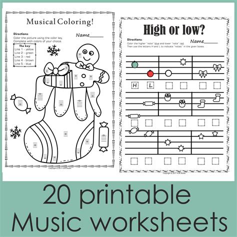 Christmas Music Worksheets Lines Spaces High Low Worksheets Library