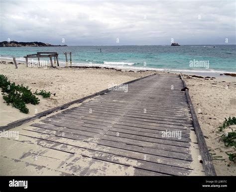 A wooden boat ramp on a beach in Western Australia Stock Photo - Alamy