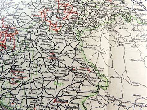 GERMAN RAILWAY MAP Rail Network Routes Chart Germany Transport Antique ...